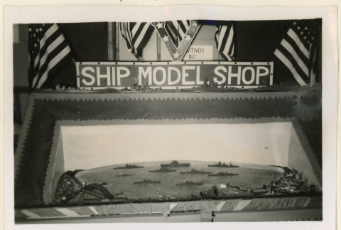 Ship model on display (ddr-densho-37-1237)