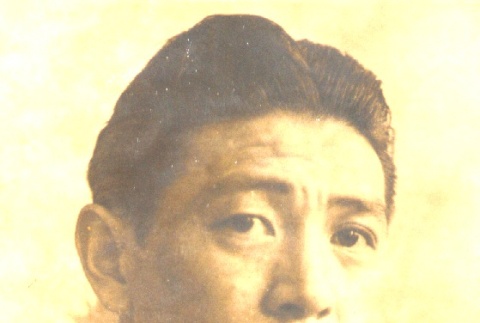 Japanese American boxer wearing leis (ddr-njpa-4-1356)