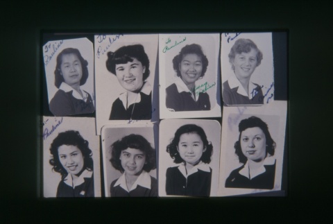 (Slide) - Image of eight labeld photographs of girls (ddr-densho-330-174-master-62f6fcd645)