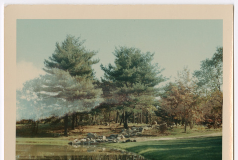 Rock formation from across the pond (ddr-densho-377-1996)
