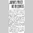 Japan's Policy Hit By Chinese (January 19, 1939) (ddr-densho-56-488)