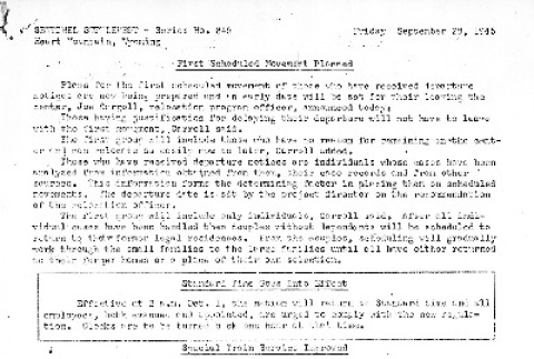 Heart Mountain Sentinel Bulletin No. 349 (September 28, 1945) (ddr-densho-97-537)