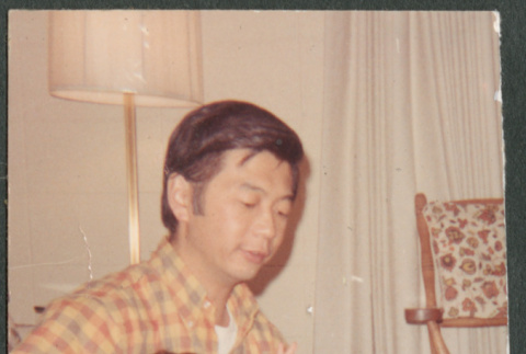 David Sakura and toddler with blocks (ddr-densho-523-487)