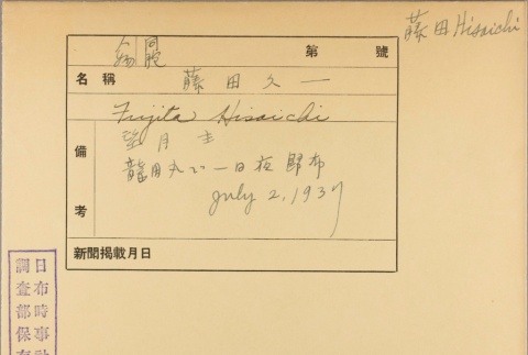 Envelope of Hisaichi Fujita photographs (ddr-njpa-5-777)