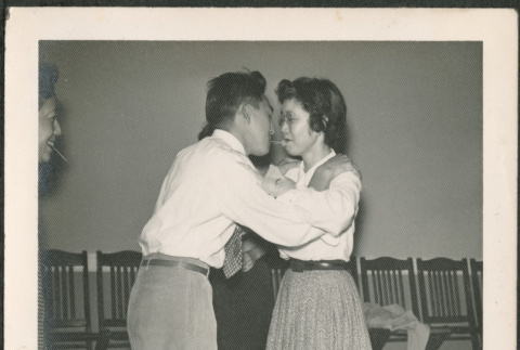 Couple playing a party game (ddr-densho-293-131)
