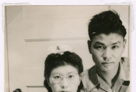 With uncle Tsuyoshi Nakahara and mom (ddr-densho-477-168)