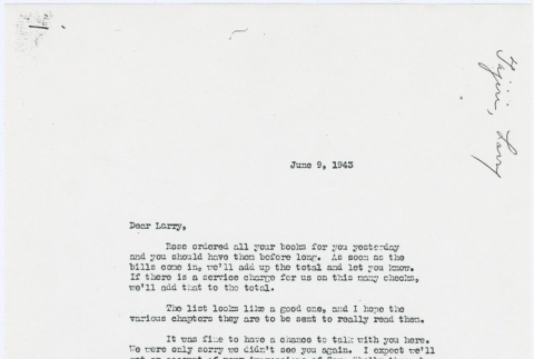Letter from Larry Tajiri to Margaret Anderson, editor of Common Ground (ddr-densho-338-431)