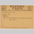 Western Union Telegram to Mrs. Kaneji Domoto Family from Robert I. Ishii (ddr-densho-329-681)