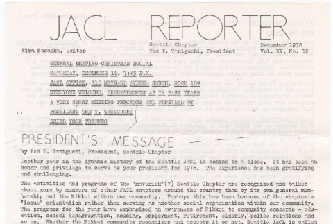 Seattle Chapter, JACL Reporter, Vol. XV, No. 12, December 1978 (ddr-sjacl-1-219)