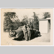 Three soldiers pose with car (ddr-densho-368-519)