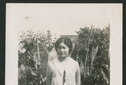 woman in a garden (ddr-densho-378-823)