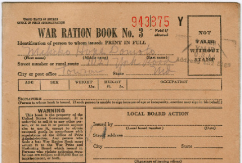 War Ration Book No. 3 (ddr-densho-329-1013)