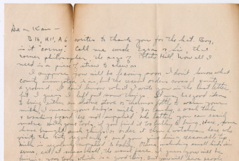 Two letters to Kaneji Domoto from Ishiro (ddr-densho-329-1038)