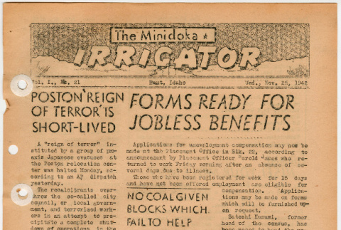 Minidoka Irrigator Vol. I No. 21 (November 25, 1942) (ddr-densho-119-154)