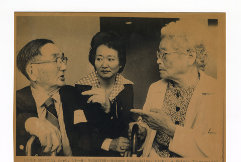 Hotoru Matsudaira, Mako Nakagawa, and Masao Takahashi, who testified at a hearing before the Commission on Wartime Relocation and Internment of Civilians (ddr-csujad-52-32)