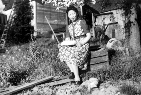 Woman on family farm (ddr-densho-2-30)
