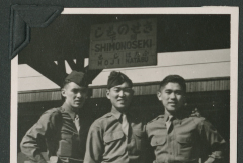 Nisei soldiers at train station (ddr-densho-397-329)
