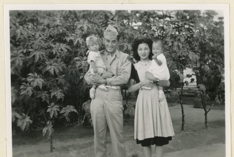 Mr. and Mrs. Watanabe with their children (ddr-densho-37-1579)