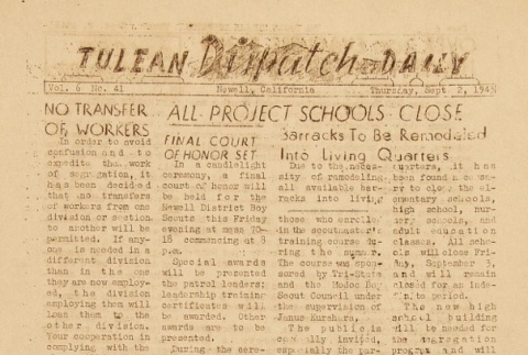 Tulean Dispatch Vol. 6 No. 41 (September 2, 1943) (ddr-densho-65-291)