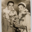 Tyrone Power and Linda Christian arriving in Hawai'i (ddr-njpa-1-1123)