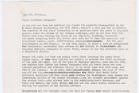 Letter to Frank Abe and Karen Seriguchi from Frank Chin (ddr-densho-122-206)