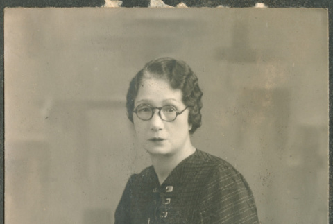 Portrait of Aya Hori in glasses (ddr-densho-316-387)