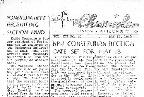 Poston Chronicle Vol. XII No. 20 (May 15, 1943) (ddr-densho-145-313)