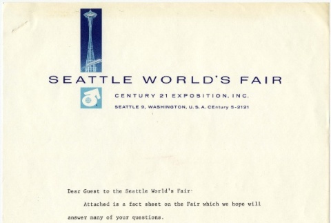 Seattle World's Fair Fact Sheet (ddr-densho-280-16)