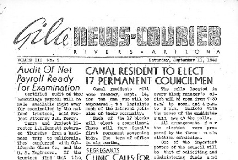 Gila News-Courier Vol. III No. 9 (September 11, 1943) (ddr-densho-141-151)