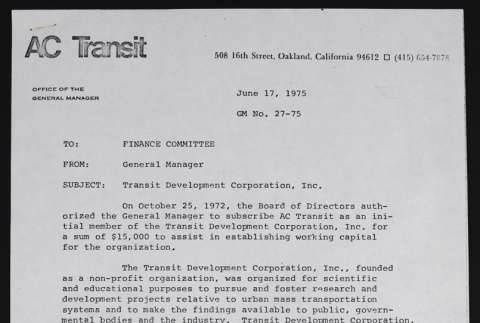 Letter from Alan L. Bingham to Finance Committee (ddr-densho-433-545)