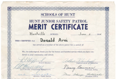 Merit Certificate (ddr-densho-430-80)