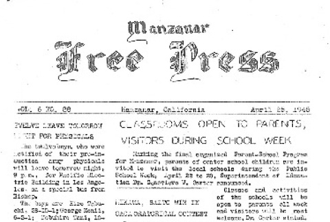 Manzanar Free Press Vol. 6 No. 88 (April 25, 1945) (ddr-densho-125-333)
