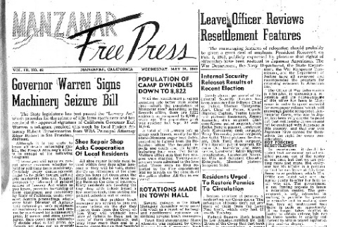 Manzanar Free Press Vol. III No. 42 (May 26, 1943) (ddr-densho-125-134)