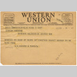 Western Union Telegram to Domoto Family from H.M. Domoto & family (ddr-densho-329-650)