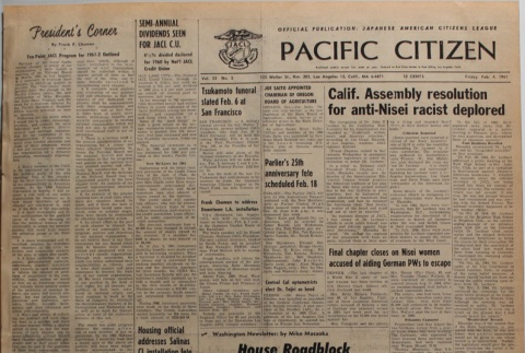 Pacific Citizen, Vol. 52, No. 5 (February 4, 1961) (ddr-pc-33-5)
