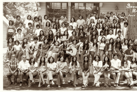 Group photograph for the 1973 Lake Sequoia Retreat (ddr-densho-336-595)