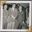 Three men in suits, holding hats (ddr-densho-434-126)