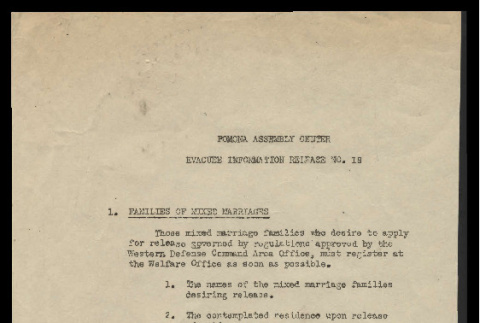 Evacuee information release, no. 18 (1942): families of mixed marriages (ddr-csujad-55-863)