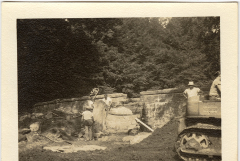 Men working on retaining wall and staircase (ddr-densho-377-1359)