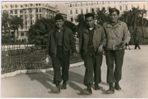 Three Soldiers Walking (ddr-densho-368-600)