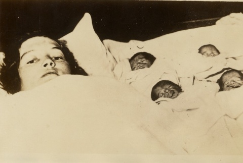 Elzire Dionne and the Dionne quintuplets (ddr-njpa-1-257)