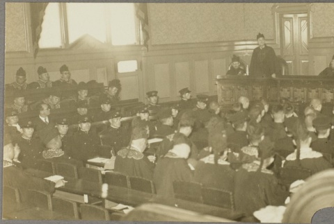 A trial related to the 5.15 Incident taking place in a courtroom (ddr-njpa-13-1380)