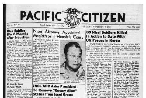 The Pacific Citizen, Vol. 33 No. 17 (November 3, 1951) (ddr-pc-23-44)