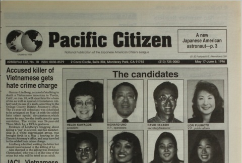 Pacific Citizen, Vol. 122, No. 10 (May 17-June 6, 1996) (ddr-pc-68-10)
