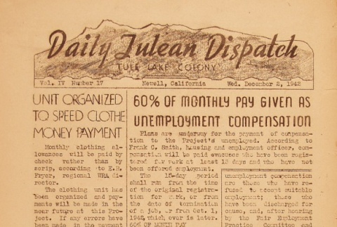 Tulean Dispatch Vol. IV No. 17 (December 2, 1942) (ddr-densho-65-110)