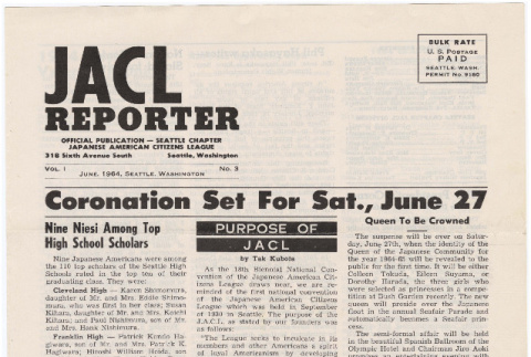 Seattle Chapter, JACL Reporter, Vol. I, June 1964 (ddr-sjacl-1-65)