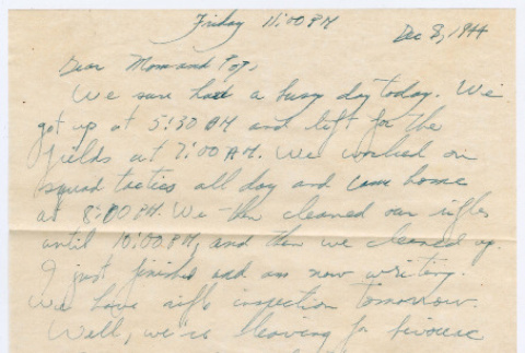 Letter from Tadashi Ishida to Mr. & Mrs. Y Ishida (ddr-densho-535-91)
