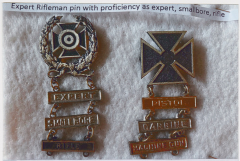 Expert Rifleman and Marksmanship pins (ddr-densho-539-132)