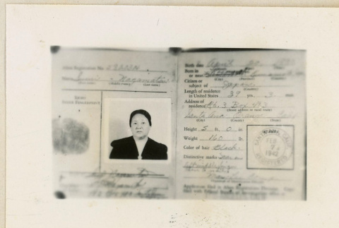 Alien registration card for  Sumi Nagamatsu (ddr-densho-37-2090)