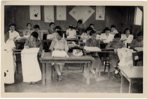 Group of women in sewing room (ddr-densho-587-79)
